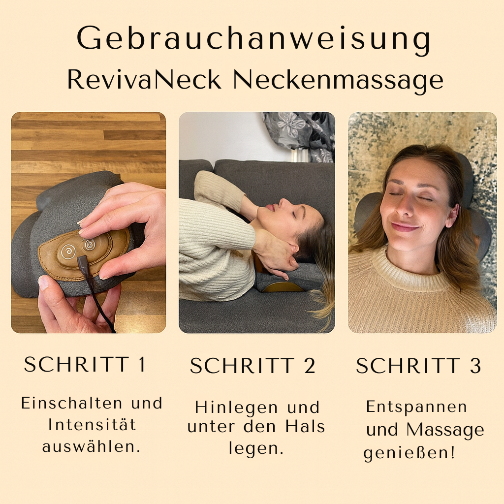 RevivaNeck 3-in-1 Neckenmassage - Tiefenentspannung & Regeneration für Nacken und Schultern