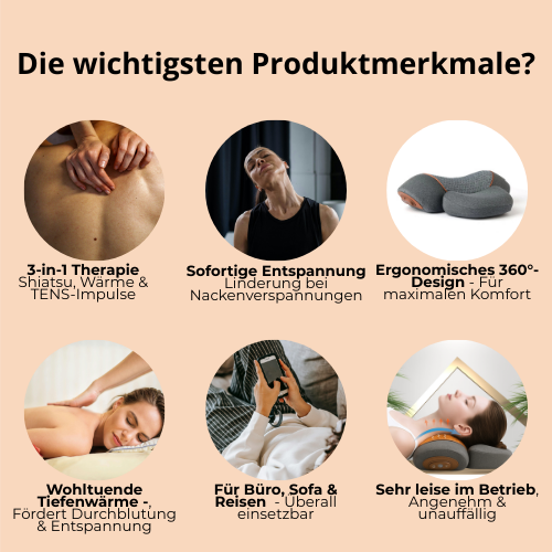 RevivaNeck 3-in-1 Neckenmassage - Tiefenentspannung & Regeneration für Nacken und Schultern